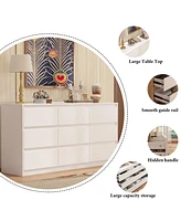 Famapy 9-Drawer White Paint Finish Dresser Chest of Drawers