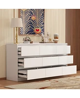 Famapy 9-Drawer White Paint Finish Dresser Chest of Drawers