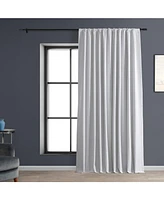 Half Price Drapes White Extra Wide Performance Linen Hotel Blackout Curtain