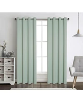 Kate Aurora Hotel Living 2 Pack 100% Blackout Grommet Top Sage Green Curtain Panels - 50 in. W x in. L