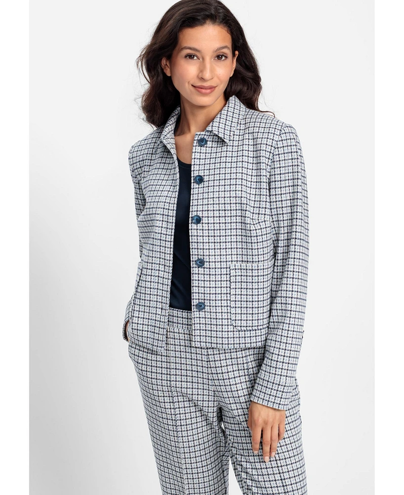 Olsen Women's Puppytooth Cropped Jacket