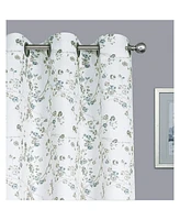 Kate Aurora 2 Pack Shabby Chic Grommet Top Floral Cherry Blossom Curtain Panels - 52 in. W x 84 L, Spice/Gray