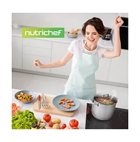 NutriChef Stainless Steel Cookware Stockpot - Quart, Heavy Duty Induction Pot