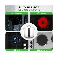 NutriChef Stainless Steel Cookware Stockpot - Quart, Heavy Duty Induction Pot