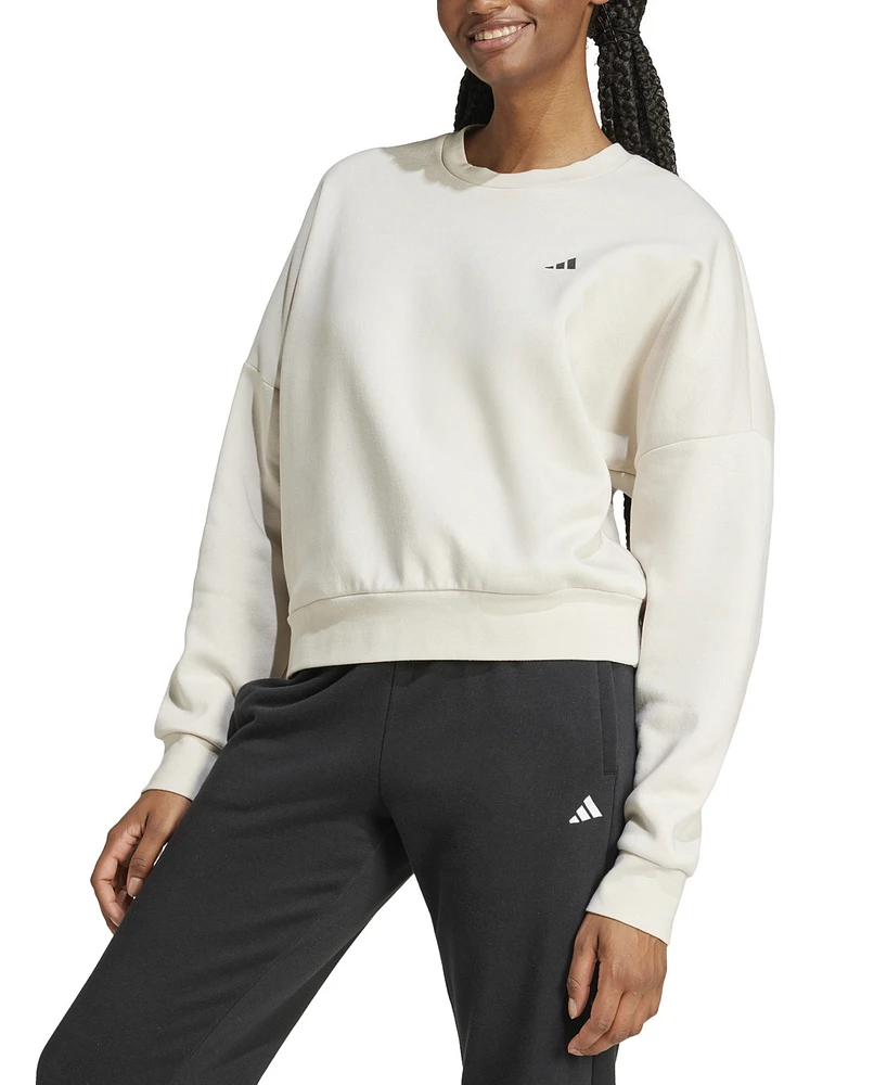 adidas Women's Essentials Feel Cozy Logo Fleece Sweatshirt