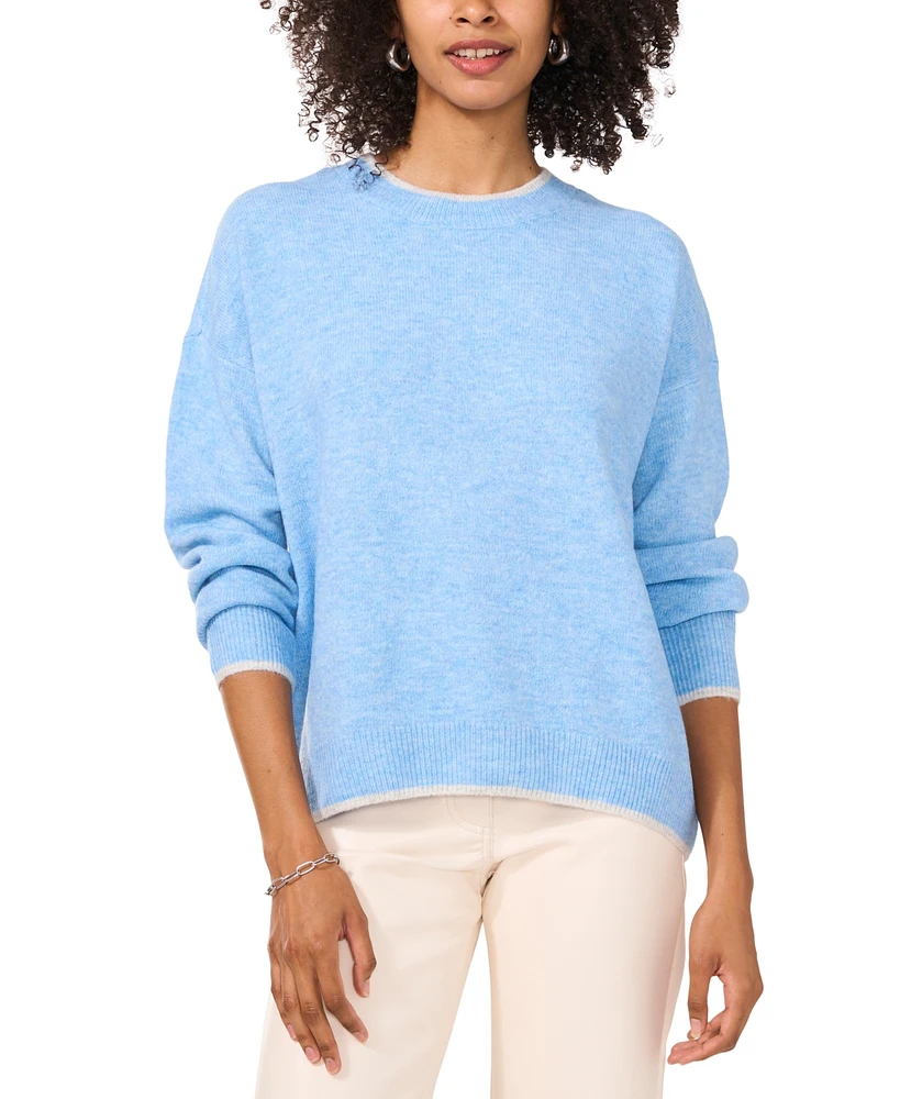 Vince Camuto Women's Tipped Crewneck Sweater