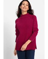 Olsen Women's Chunky Knit Mock Neck Sweater