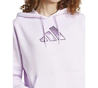 adidas Women's Holiday Graphic 3-Stripes Oversized Hoodie