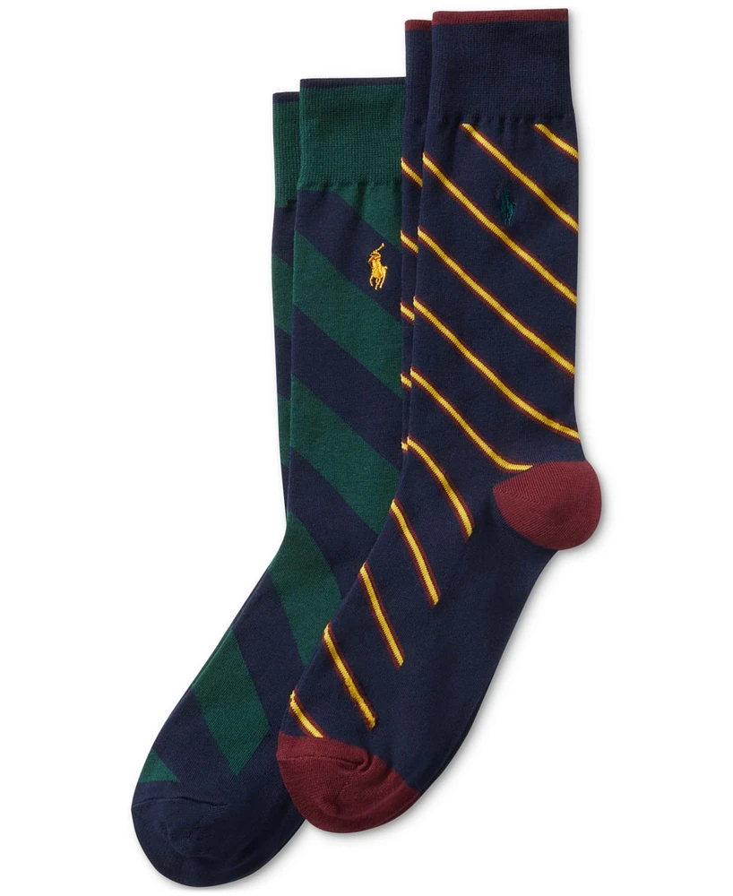 Polo Ralph Lauren Men's 2-Pk. Diagonal Striped Socks