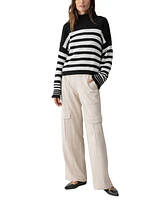 Sanctuary Women's Stay Cozy Striped Mock Neck Sweater