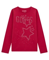 Guess Big Girls Long Sleeve with Rhinestone Logo T-shirt