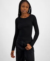 Planet Heart Women's Scoop-Neck Long-Sleeve Top