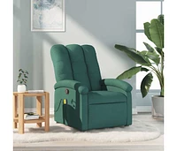Massage Recliner Chair Dark Green Fabric