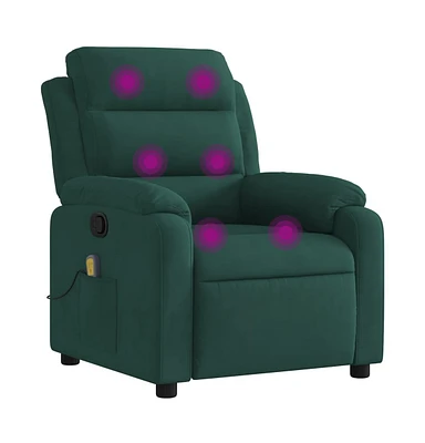 vidaXL Massage Recliner Chair with 6-Point Vibration Massage and Convenient Side Pocket, Dark Velvet Rocker