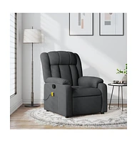 Massage Recliner Chair Dark Gray Fabric