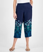 Charter Club Women's Linen Ombre-Print Cropped Pants, Exclusively at Macy's