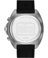Coach Men's Charter Black Silicone Strap Watch 44.5mm