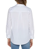 Liverpool Los Angeles Women's Point Collar Button-Front Shirt