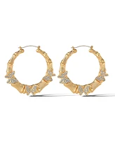 Jessica Simpson Butterfly on Hoops Earrings