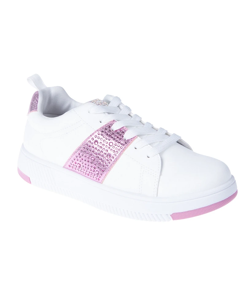 Bebe Little and Big Girls Court Low Top Rhinestones Sneaker