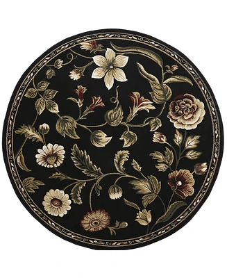 Global Rug Design Vision VIS01 Black 7'10" Round Area Rug