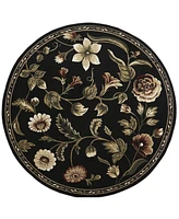 Global Rug Design Vision VIS01 Black 7'10" Round Area Rug