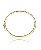 Rachel Glauber 14K Gold Plated Bezel Set Cubic Zirconia Bangle Bracelet