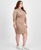 Madden Girl Trendy Plus Size Rhinestone-Detail Long-Sleeve Dress