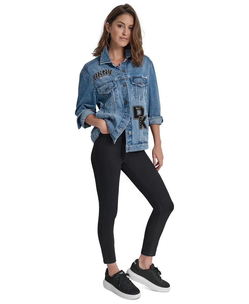 Dkny Jeans Women's Cotton Oversized Varsity Jacket - JEE