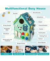 Inolait Montessori Play House with Sensory Games and Interior Storage Space