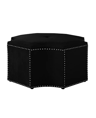 Nicole Miller Joziah Velvet Octagon Cocktail Ottoman