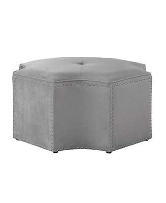 Nicole Miller Joziah Velvet Octagon Cocktail Ottoman