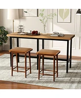 Sugift Set of 2 25.5 Inch Barstools with Removable Cushion and Footrest