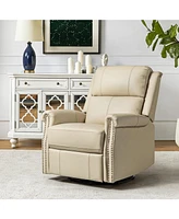 Hulala Home Chapas Transitional Genuine Leather Power Recliner