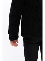 Furniq Uk Men's Leather Shearling Jacket, Black