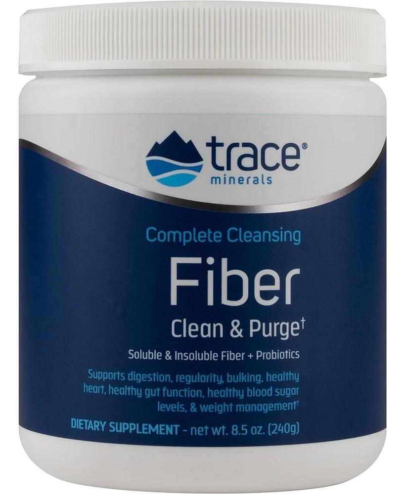 Trace Minerals Complete Cleansing Fiber | Supports Digestion, Normal Heart and Blood Sugar Levels, and Weight Management | Gluten Free | Apple, Oat Br