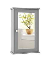 Sugift Bathroom Wall Cabinet with Single Mirror Door