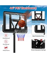 Sugift Portable Basketball Hoop with 9-Position Adjustable Height