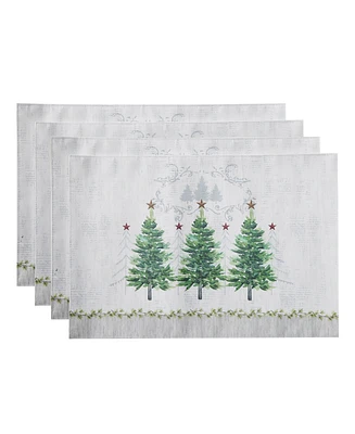 Avanti Trees Polyester 4 Piece Napkins, 18" x 18''