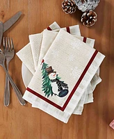 Avanti Country Snowman Polyester 4 Piece Napkins, 18" x 18"