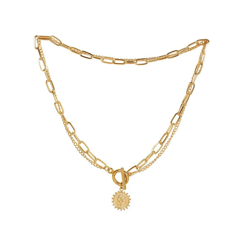 Sohi Women's Coin Chain Necklace