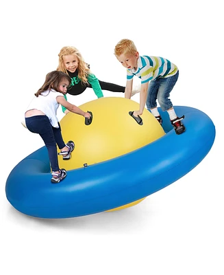 Costway 7.5 Ft Inflatable Dome Rocker Bouncer with 6 Handles Fun Outdoor Game