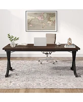 Tribesigns 63 Inch Executive Desk, Large Office Computer Desk with Thick Wooden Tabletop and Metal Frame, Modern Simple Workstation Writing Table Stud