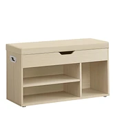 Slickblue Storage Bench with Cushion and Shoe Padded Seat for Stylish Organization