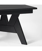 WestinTrends Modern Low Outdoor Patio Square Hdpe 37" Coffee Table
