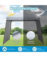 Skonyon Patio 10x10FT Instant Pop-up Canopy Folding Tent with Sidewalls and Awnings Outdoor-Gray