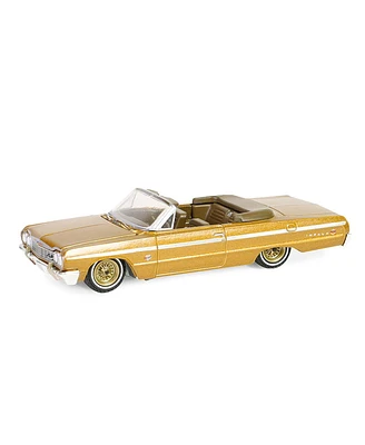 Greenlight Collectibles 1/64 1964 Chevrolet Impala Convertible, Gold California Lowriders