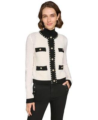 Karl Lagerfeld Paris Women's Four-Pocket Cardigan