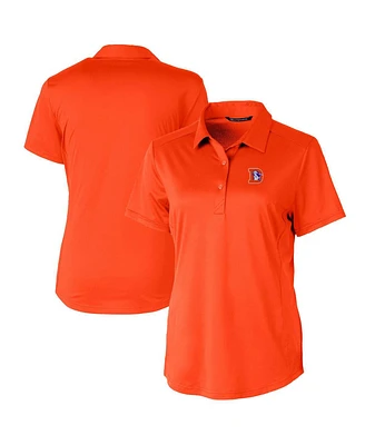 Cutter & Buck Women's Orange Denver Broncos Throwback Logo Prospect Textured Stretch Polo