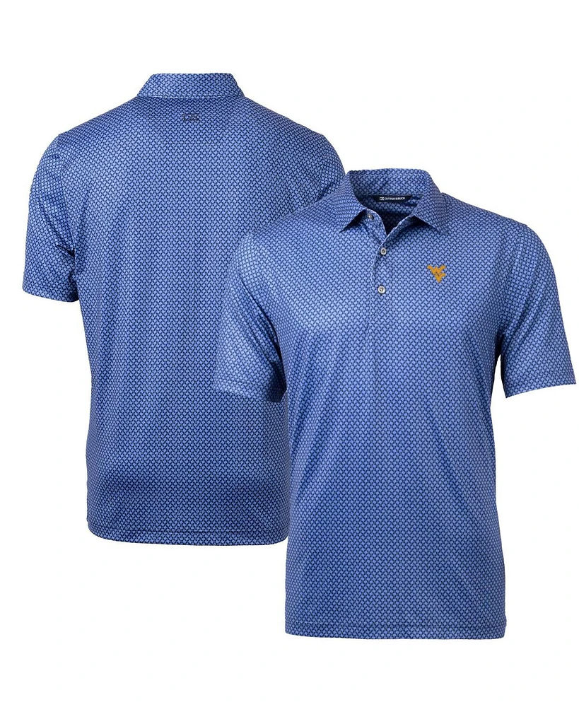 Cutter & Buck Men's Navy West Virginia Mountaineers Pike Banner Print Polo